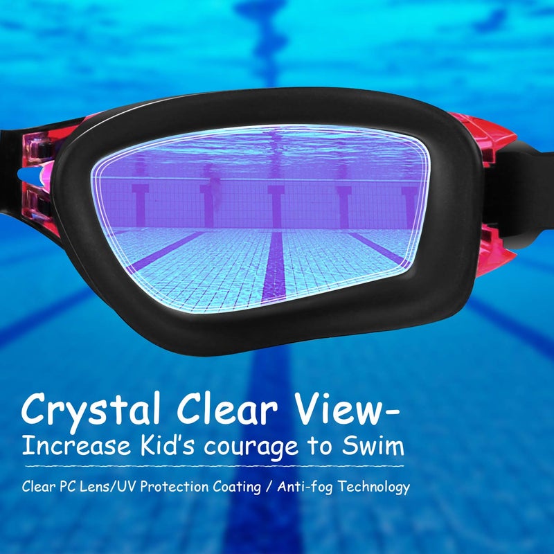 COOLOO Kids Swim Goggles, 2 Packs Swimming Goggles for Kids Girls Boys and Child Age 4-16 - Image 4